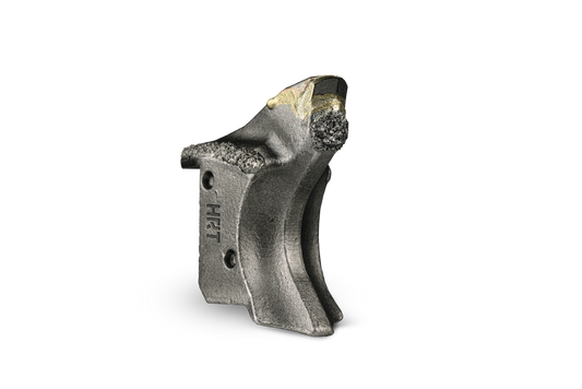 Outil HRT® adapté aux broyeurs FAE (alternative au type A/3) avec revêtement WearShield® supplémentaire sur le dessus et les côtés