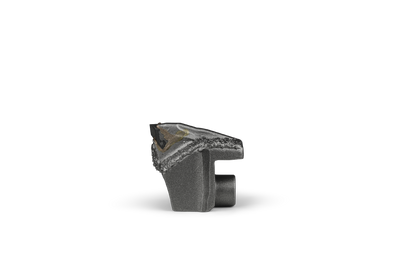 Outil HRT® compatible avec les broyeurs FAE (alternative au type I). Outil doté d'une pointe en carbure et de trois couches supplémentaires de revêtement en carbure WearShield® pour une durée de vie prolongée. Outil avec un trou de boulon M20.
