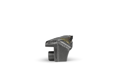 Outil HRT® compatible avec les broyeurs FAE (alternative au type I). Outil doté d'une pointe en carbure et de trois couches supplémentaires de revêtement en carbure WearShield® pour une durée de vie prolongée. Outil avec un trou de boulon M20.
