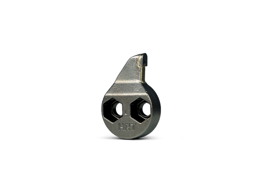 Outil HRT® compatible avec les dessoucheuses Rayco, FSI, Carlton et Vermeer. Outil neutre (gauche) avec trous filetés UNF 5/8"